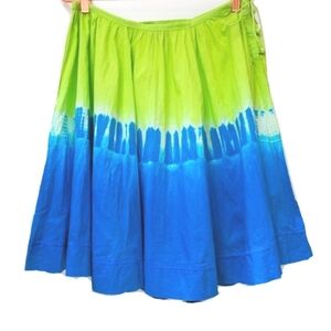 Gap Blue Green Tie Dye 100% Cotton Lightweight Skirt